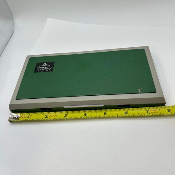 Vintage Faber Castell Pencil Case Green Rectangle Empty drawing utensil holder - Picture 4 of 13